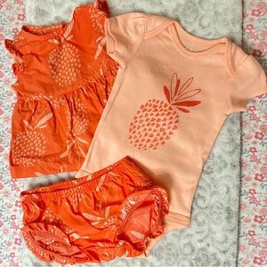 3 piece 0-3m baby girl outfit